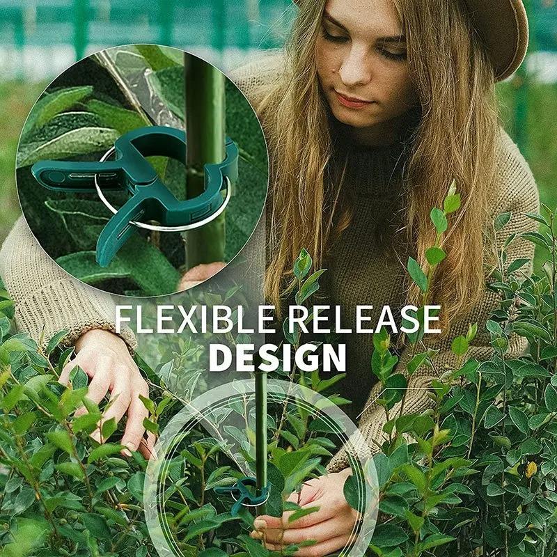15/30Pcs Reusable Plant Fixed Clips, Greenhouse Vine Support Bracket for Flower, Vegetable & Tomato Stem Fixing Garden Tools
