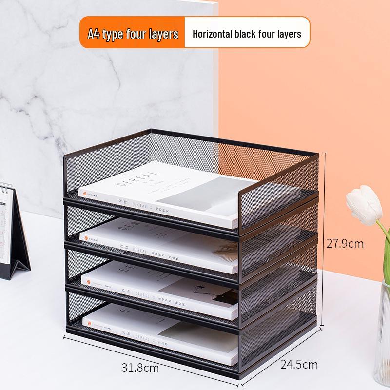 A3A4 Metal File Holder & Multi-layer Office Storage Rack