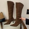 High-heeled French Pointed-toed Over-the-knee Boots Women's Boots, New In Autumn and Winter 2025, Two-wear Tall Stacking Boots