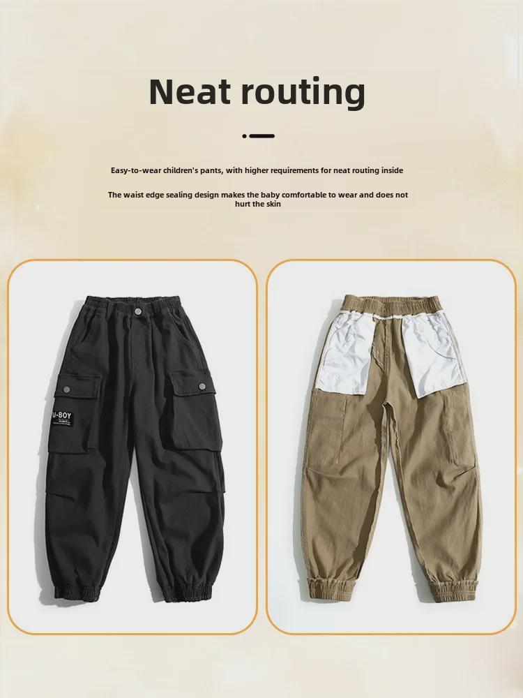 Pantalones Casuales de Algodón Puro para Niño - Colección Nueva de Otoño e Invierno 2023 con Terciopelo - Para Niños y Adolescentes