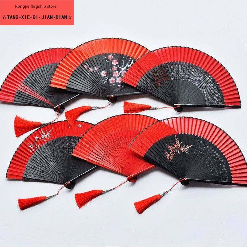 Red Dance Fan, Folding Fan for Dancing, Classical Dance, Chinese Style, Ancient Style, Hanfu
