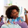 Mattel Disney Little Mermaid Mini Doll Set 7 Pieces Glitter Tail Movable Dress-Up Dolls Ages 3+