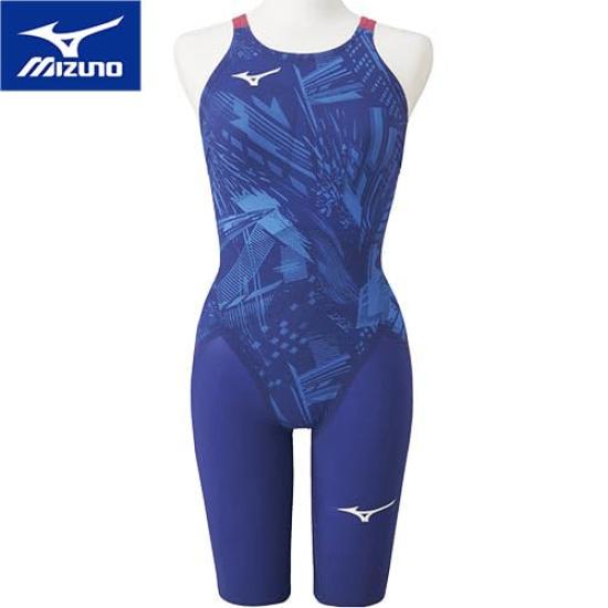 Mizuno GX SONIC V ST Racing Half Suit Size FINA Swimming Approved Women's (N2MG0701), Blue, XL, (International Federation)