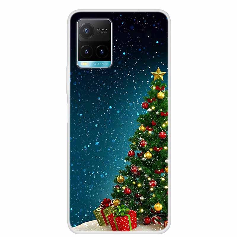 Christmas For Vivo Y21s Case TPU Soft Silicone Back Cover Case For Vivo Y21s V2110 Shockproof Coque VivoY21s Shell Cartoon Funda