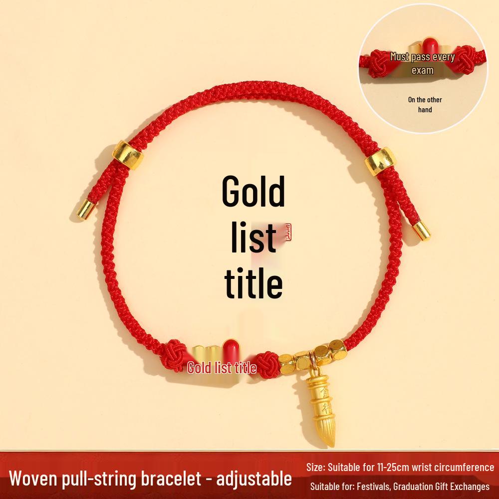 Five-Color Wenchang Graduation Koi Red Rope Bracelet