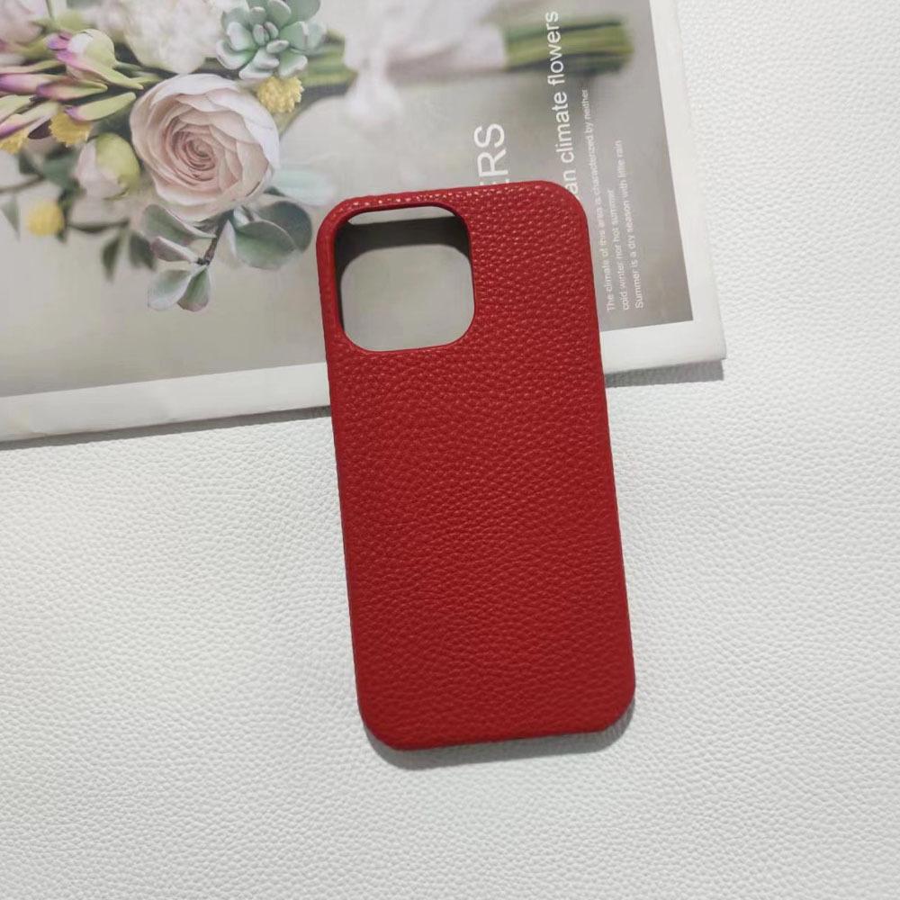 New lychee pattern Apple 15/16/17 mobile phone case half pack 16pro heat dissipation 16promax hard phone case