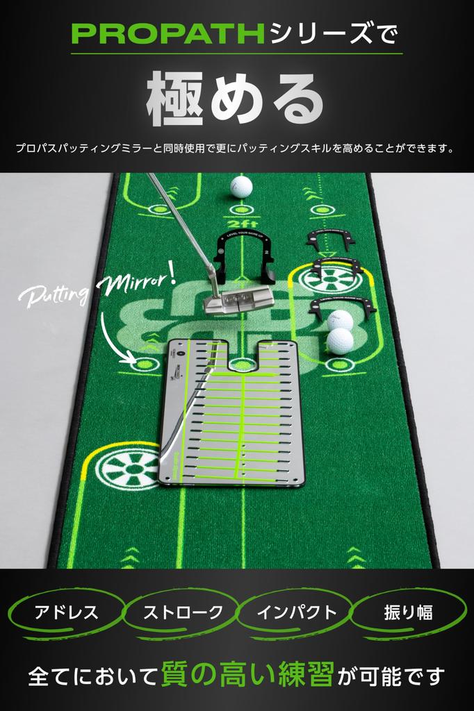 BACK2BASICSGOLF Putting Putting Practice Putting Practice Aid by a British Open Champion Distance Impact 3m x Guidebook Mat, Mat, [Supervised Coach,