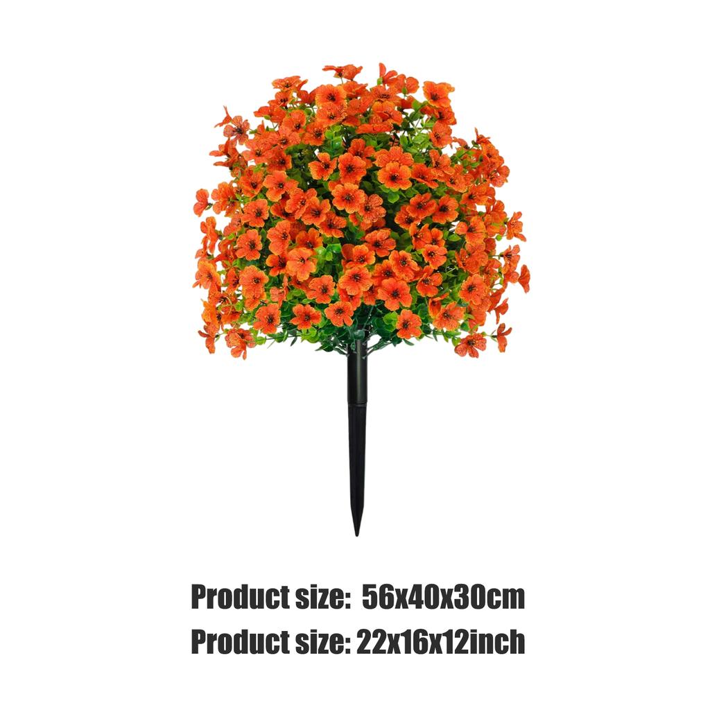 Lifelike Faux Flowers with Ground Stake Outdoor Faux Flowers Non-toxic for Daily Office Work Indoor Leisure Occasion Home