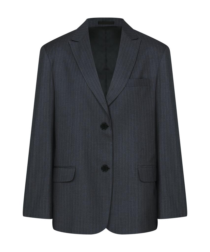 Prairie Striped Single Blazer (Gray)