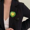 Type Magnetic Buckle With Diamonds, Two-Color Yellow-Green Brooch, High-End Sense, Niche Simplicity, No Damage To Clothes, No Holes, Small Brooch