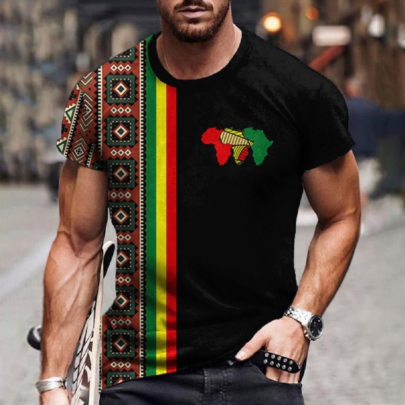 Men’s T Shirt Ethnic Tribal Dashiki T-Shirts African Patterns 3D Print Men Short Sleeve 0 Neck Harajuku Y2k Tees Tops Clothing