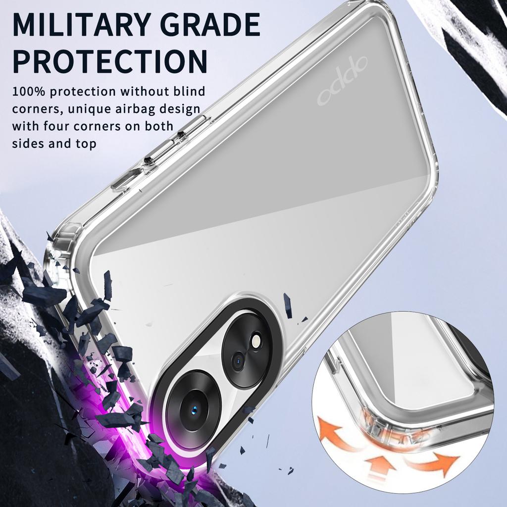 For Oppo A58 4G Cases PC+TPU Shell Anti-Scratch Clear Phone Cover