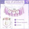 Baby Girl 1st birthday highchair banner -Purple Floral Garland, Purple And Pink First Birthday Decoration, Rose 1st Bday Banner, floral birthday