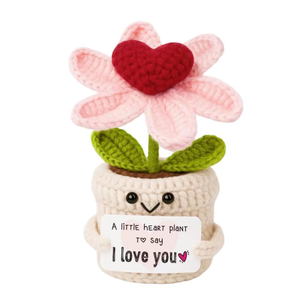 Handmade Crochet Potted Plant Holder: Inspirational Positive Energy & Stress Relief Yarn