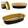 25/50Pcs Mini Loaf Baking Pans with Lids 350ml Aluminum Foil Cake Container Baking Box Cake Pans Bread Mold Heat Resistant Oval