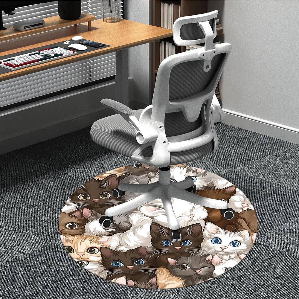 

1pc Kittens Chair Carpet for Office - Durable, Ideal for Chair Mats, Stylish & Functional Decorative Rug yy260130097 80cm by 80cm