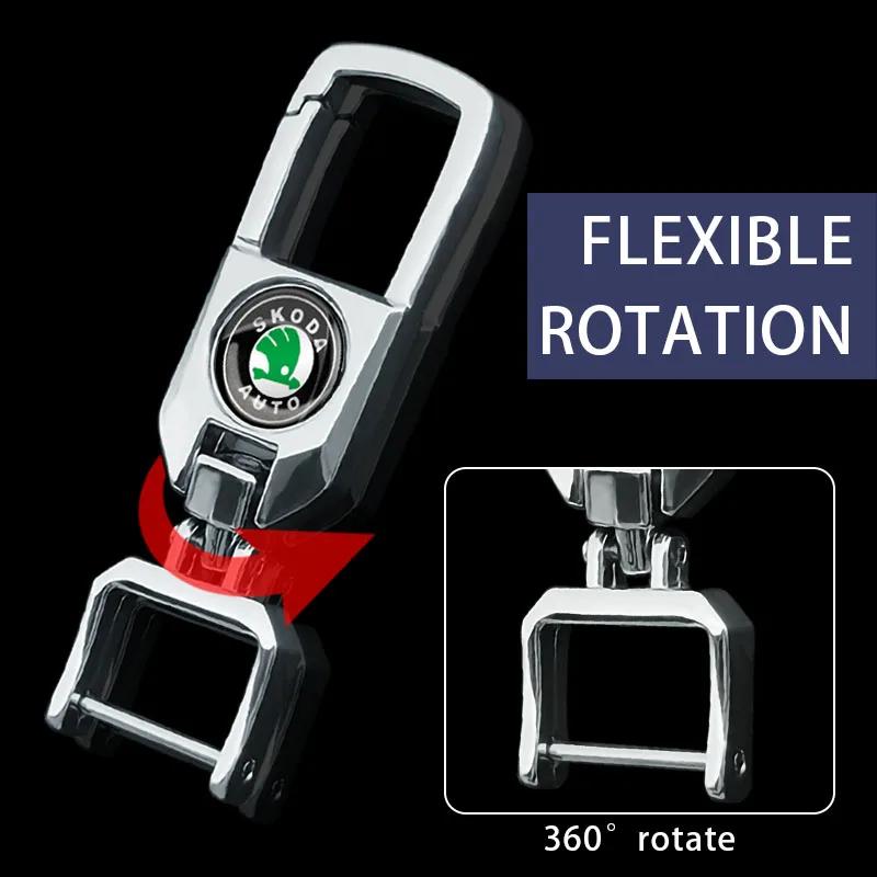 Car Sticker 1pcs Metal Decoration Keychain Holder Car Keychain Accessories for Skodas Octavia A5 A7 Kodiaq Fabia Rapid Superb 2