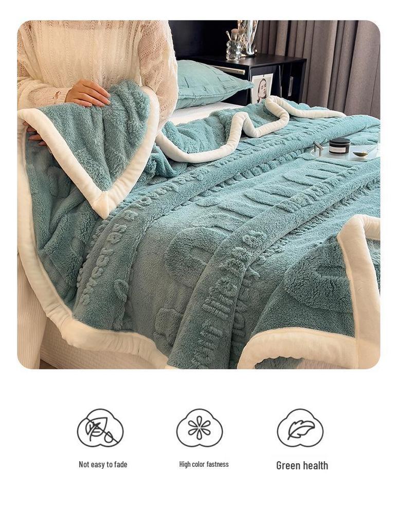 Class A Carved Winter Coral Fleece Blanket - Warm, Multifunctional Gift Blanket