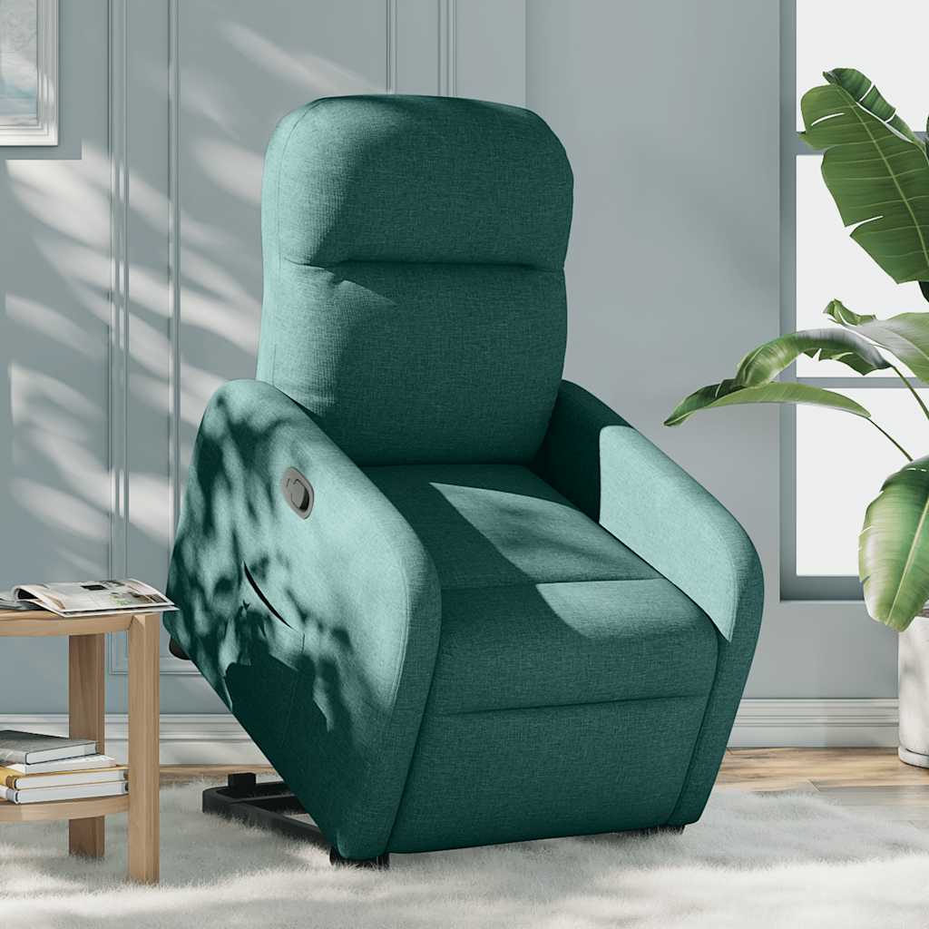 Recliner Chair with Rising Function Dark Green Fabric