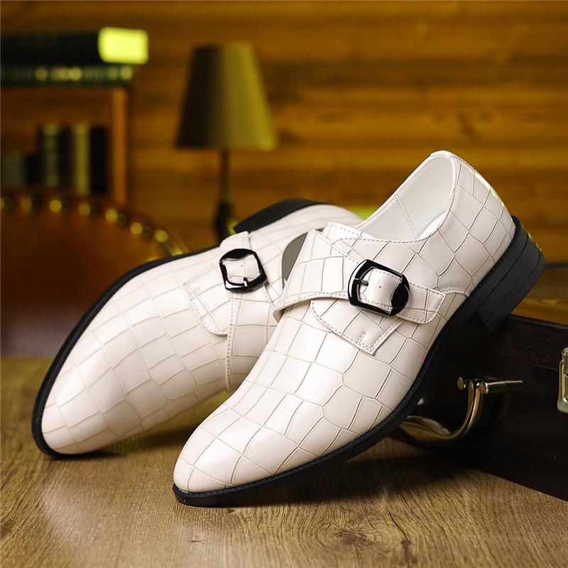 New Monk Strap Loafers For Men's Alligator Pattern Patent Leather Casual Shoes Designer Formal Wedding Dress Homecoming Footwear