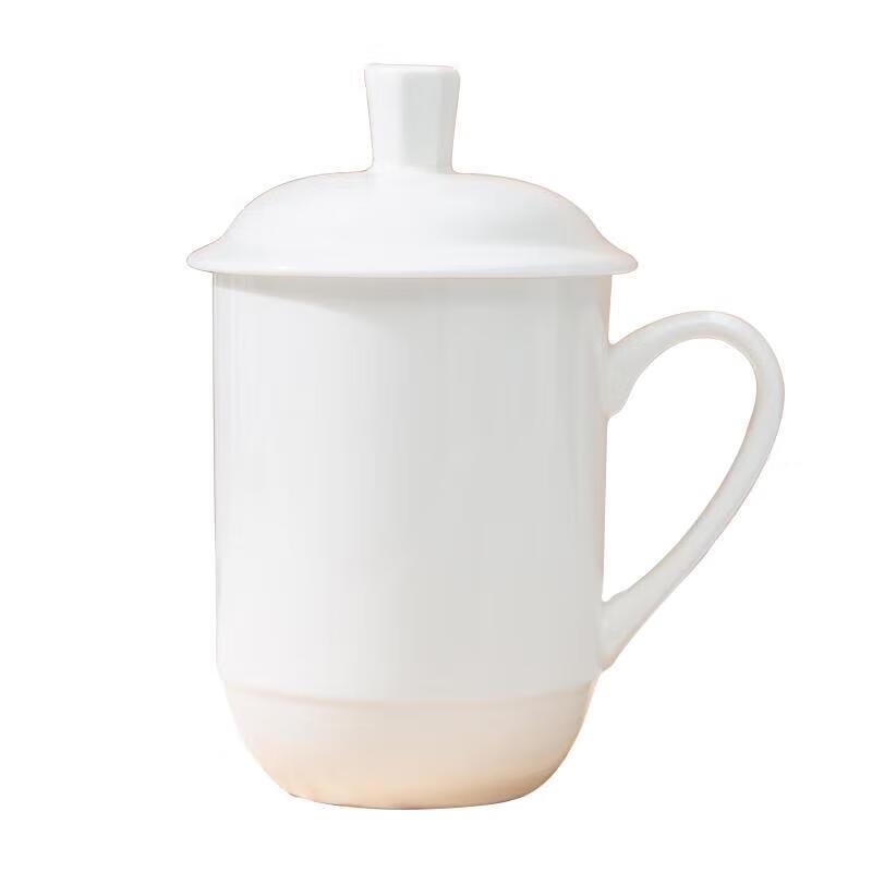 Jingdezhen Bone China Tea Mug with Lid and Handle