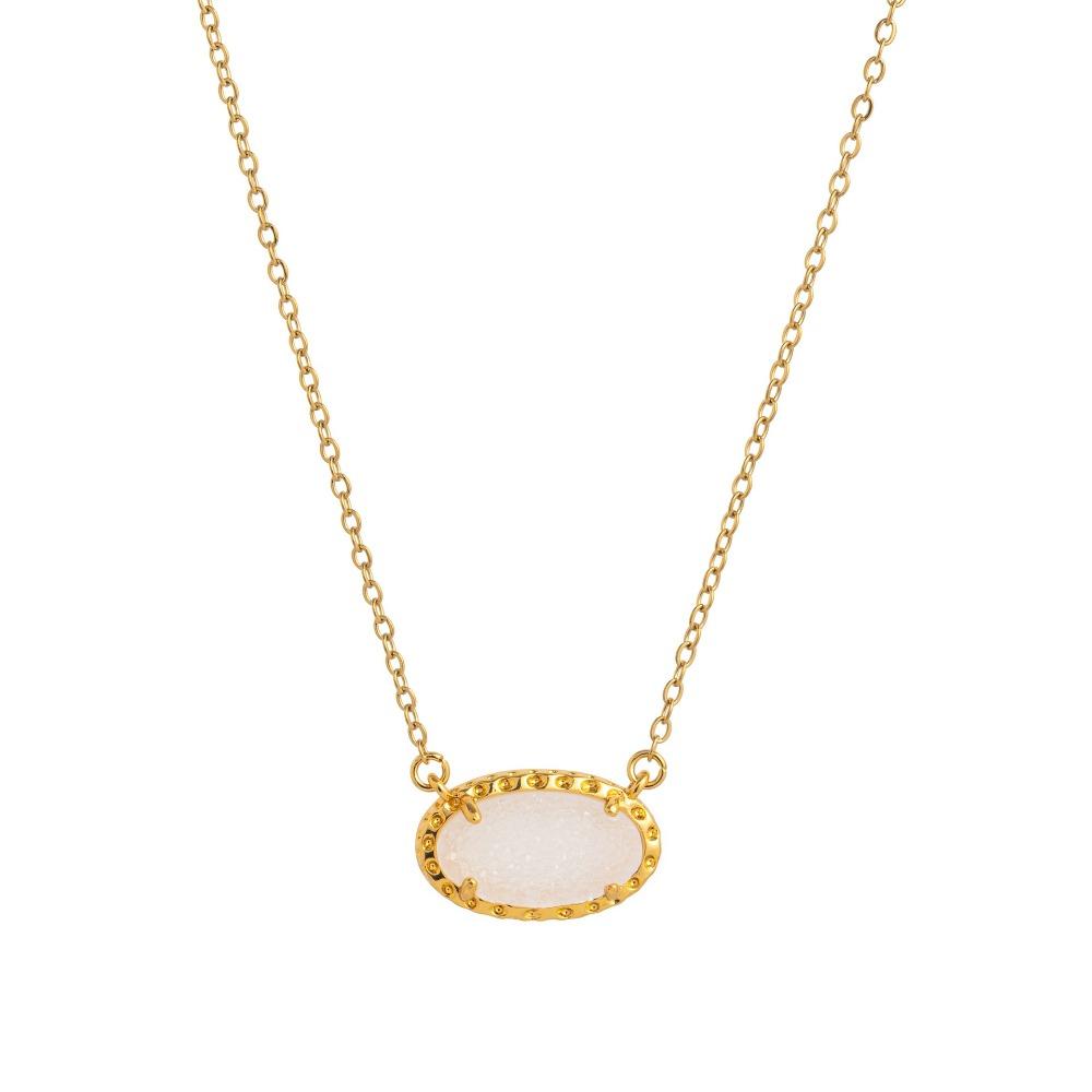 Colorful Zircon Pendant Necklace Colored Crystal Bone Chain Necklace Collarbone Chain белый