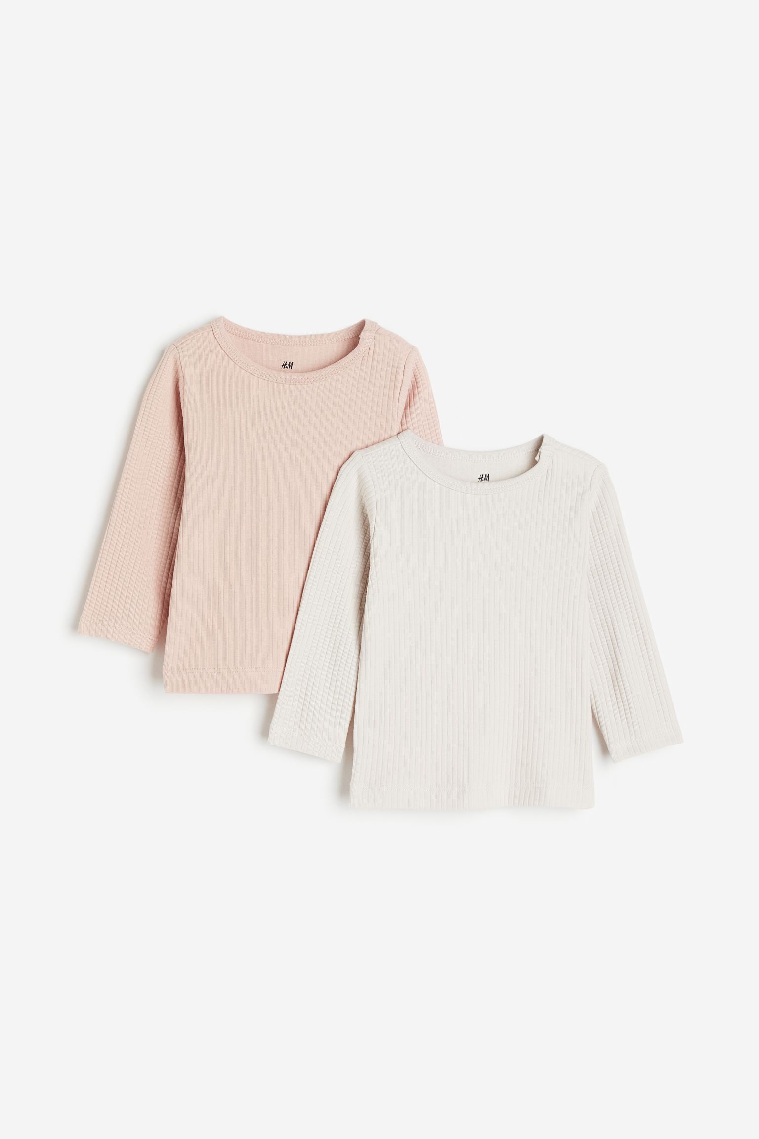 

2-pack ribbed jersey tops