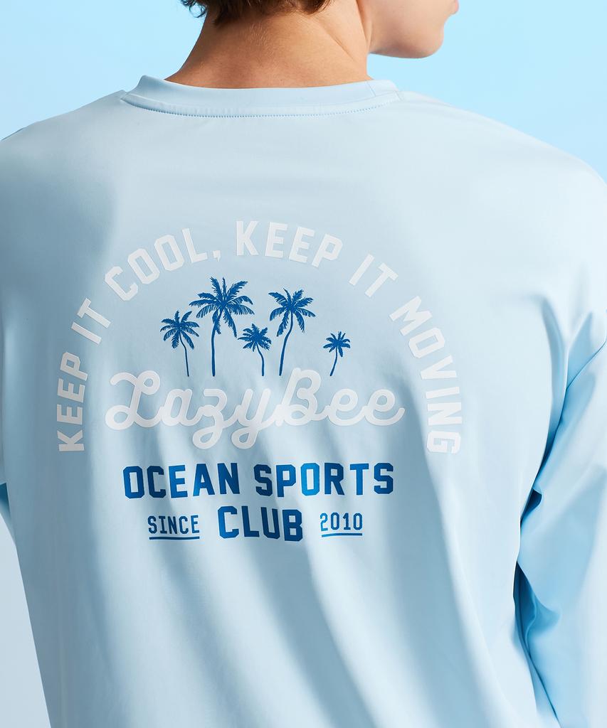 Leijibi Airfresh String Top Oversized M Long Sleeve Rash Guard Sky Blue