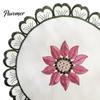 Retro Sunflower Lace Coasters Flower Shaped Placemat with Embroidered Pattern, Pastoral Style for Dining Table, Exquisite Table Covers Heat Resistant