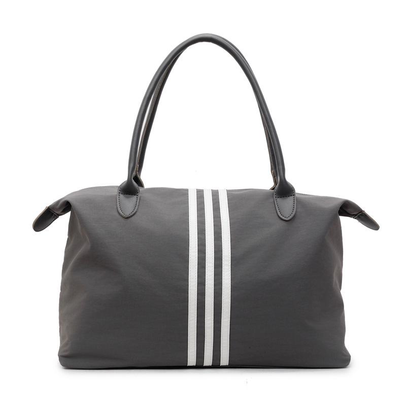 2025 Women's Sporty Korean Striped Minimalist Tote Bag - Large Capacity, Versatile for Travel & Casual Use
