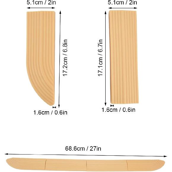 CUEA Door Sill, Universal Rubber Threshold Strip Free Assembly for Wheelchair(Cream Color)