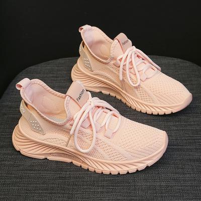 Neue Sportschuhe für Damen mit runder Spitze, leichte Stoßdämpfung, Freizeitschuhe, atmungsaktiv, Laufschuhe für Studenten, Netzschuhe