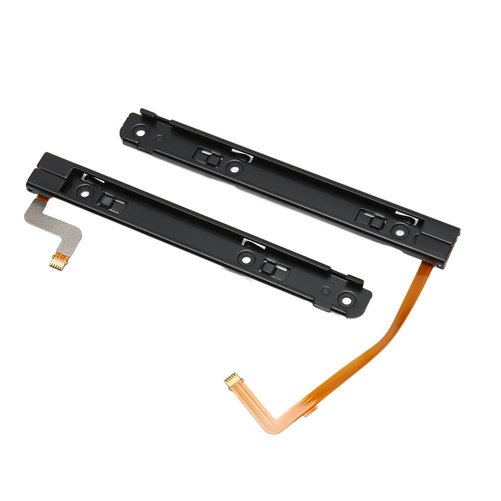 1 Paar Spielkonsolen-Schiebeschienen Professionelle Ersatz-Metallschiebeschienen mit Sensor-Flachbandkabel für SWITCH OLED-Host