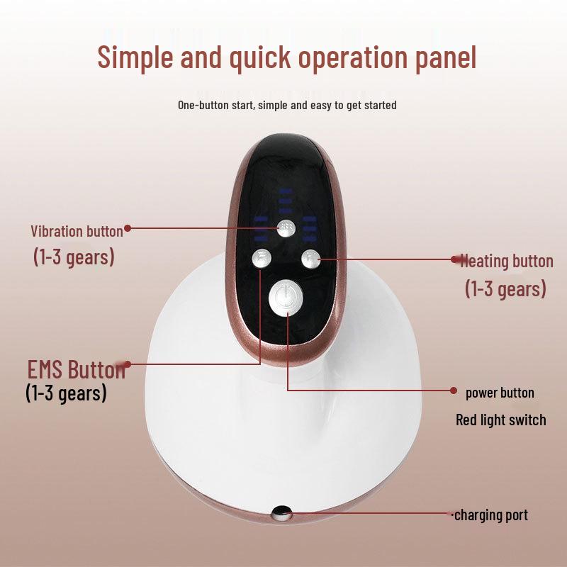 Handheld EMS Vibration Red Light Meridian Massage Brush