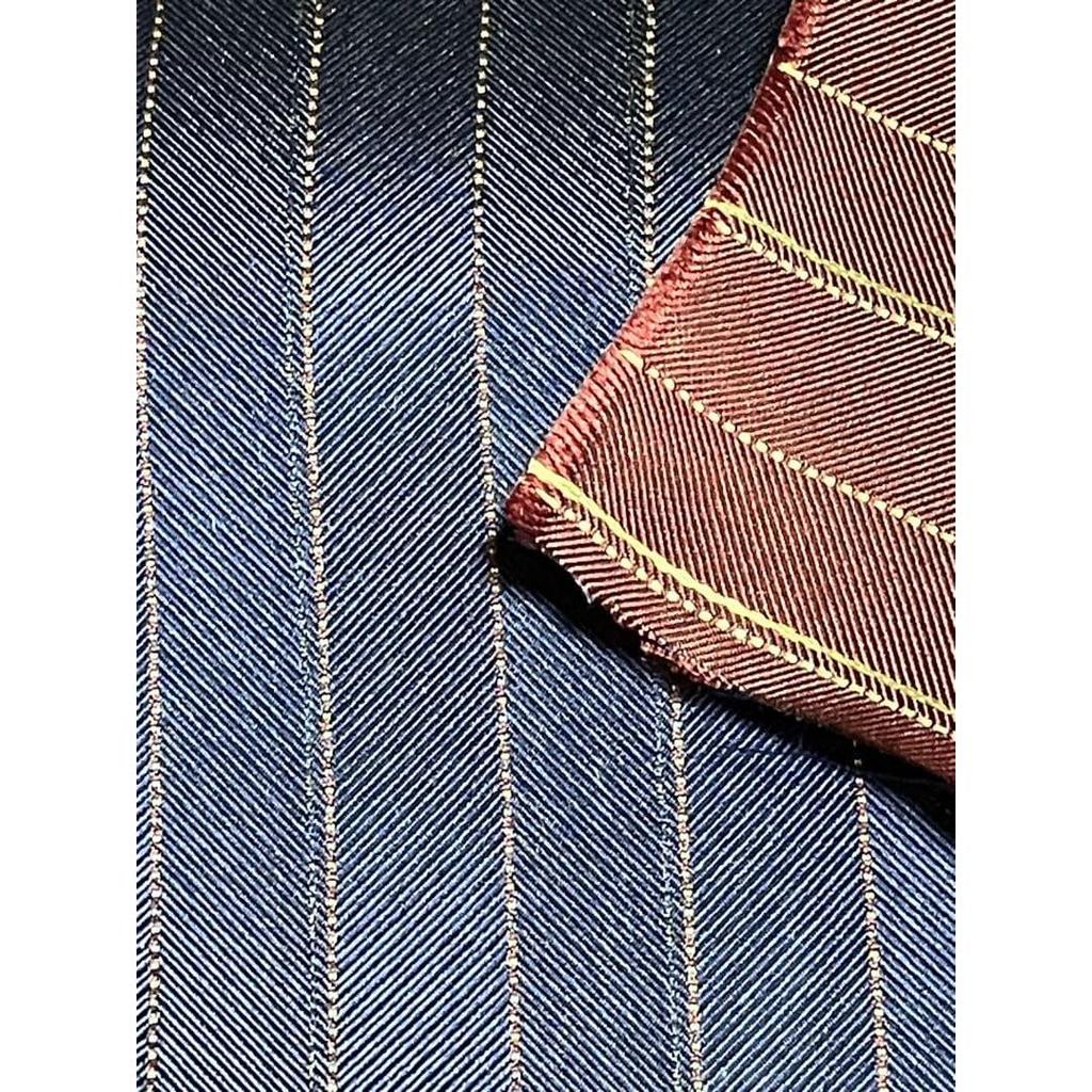 Used Nishijin-ori tie fabric, wine stripe