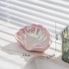 Shell Shaped Ceramic Soap Dish Bathroom Accessories Soap Holder Draining Box Creative Desk Jewelry Display Tray