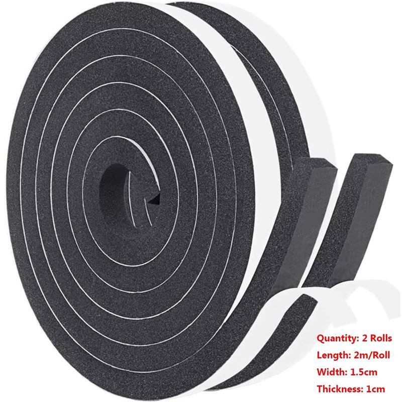 1/2pcs Self-adhesive Sponge Seal Cuttable Waterproof Soundproof Windshield Impact Seal Door Frame Cabinet Wear Protection Tool