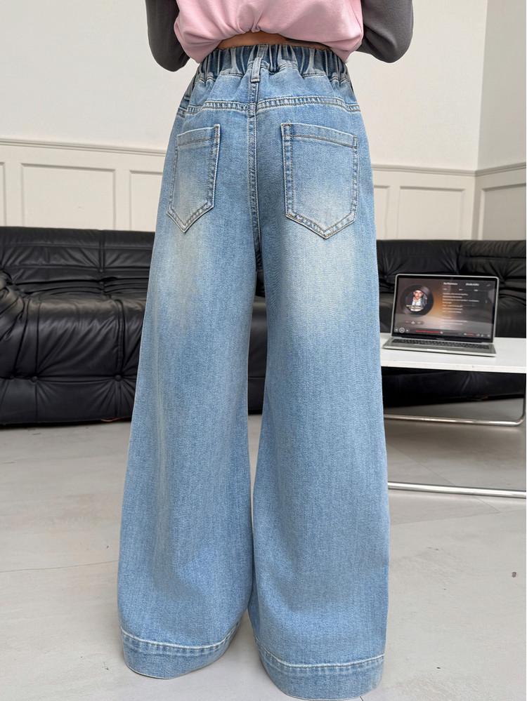 2026 Spring Girls' Children's Patchwork Denim Pants