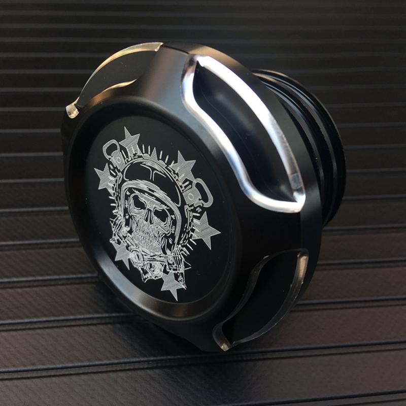 Tappo Olio Decorativo Teschio Moto Serbatoio Benzina Per Harley Sportster XL 1200 883 X48 Dyna Softail fatboy Touring FLHR