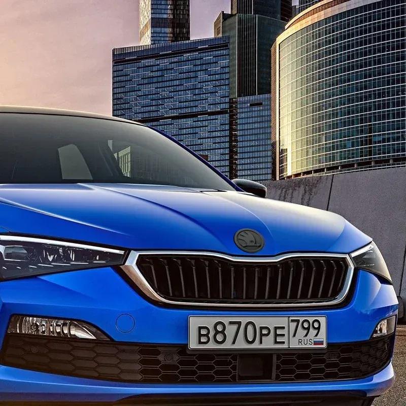 2Pcs 80mm 90mm Emblem For Skoda Fabia 1 2 Octavia A7 RS Superb Rapid Yeti Karoq Vision Car Head Front Rear Boot Tailgate Sticker