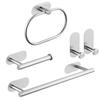 4/5Pcs Anticorrosion Bathroom Hardware Set Rustproof Towel Bar Roll Paper Stand  Home Kitchen