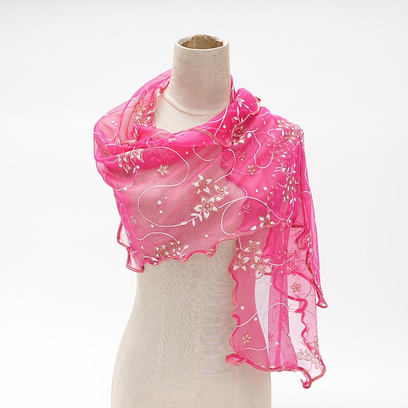 Printed Spliced Scarf Women's Fashion Lace Scarf Fashionable and Versatile