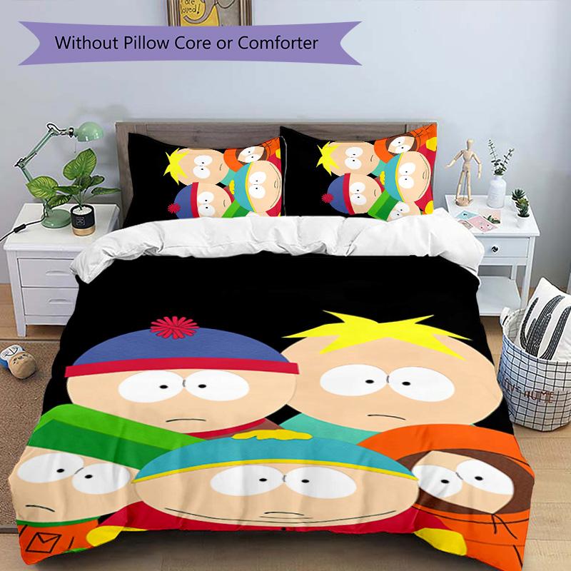 South Park 3pcs Bedding Set Duvet Cover Closure Includes 1 Duvet Cover & 2 Pillowcases for All Seasons Bedroom Home Dorm Decor