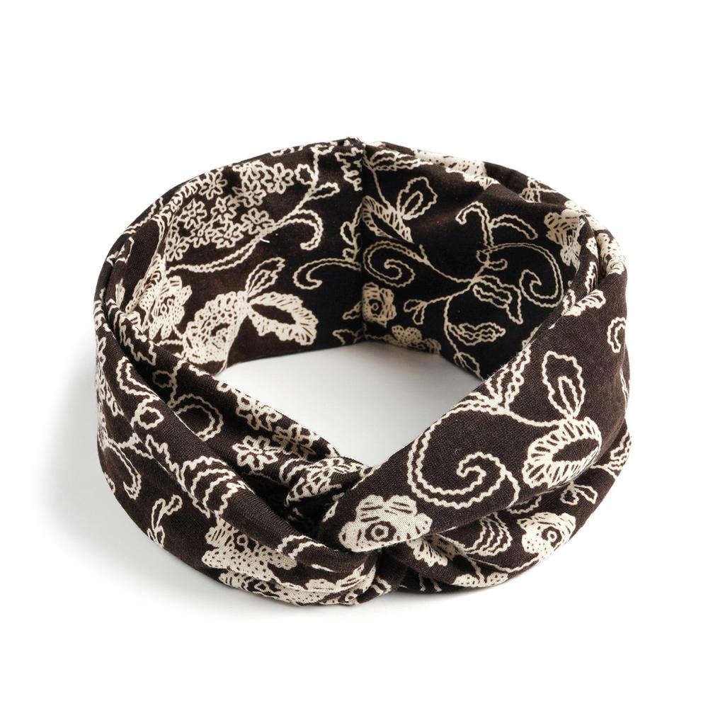 Bohemian Cross Knotted Headband Gypsy Yoga Sports Headband Wide Female Stretch Headband