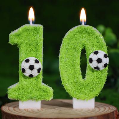 Sports Football Numérique Bougie d'Anniversaire Gâteau Fête Célébration Décoration Aime les Anniversaires Fait Main Rond Durable Sensoriel Compression Élastique Rebonds