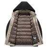 Herren Drei-Teiler Kapuzen-Daunenjacke Herbst und Winter Neu Milchseidenstoff Gänsedaunen Business-Daunenjacke