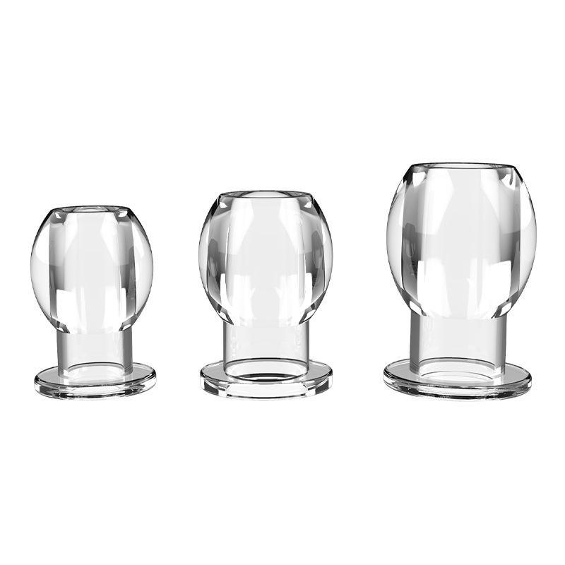 Leak-Proof Transparent Anal Beads with Stopper, Outdoor Use, Hollow Design for Safe Play.