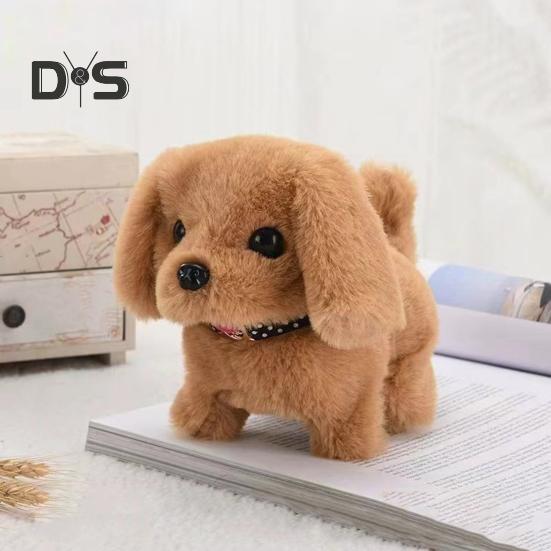 Electric Plush Dog Toy Baby Tummy Time Interactive Barking Tail Wagging Walking Puppy Toy Early Education Crawling Animal Toy Toddlers Boys Girls