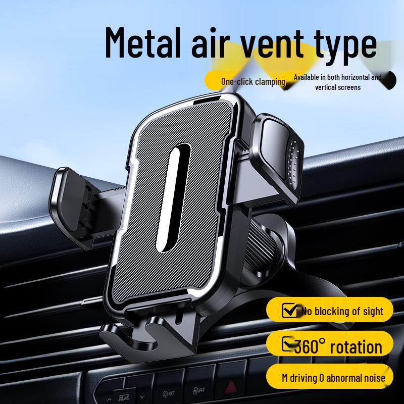 Universal Car Phone Holder with Air Vent, Gravity, and Suction Cup Mounting Options