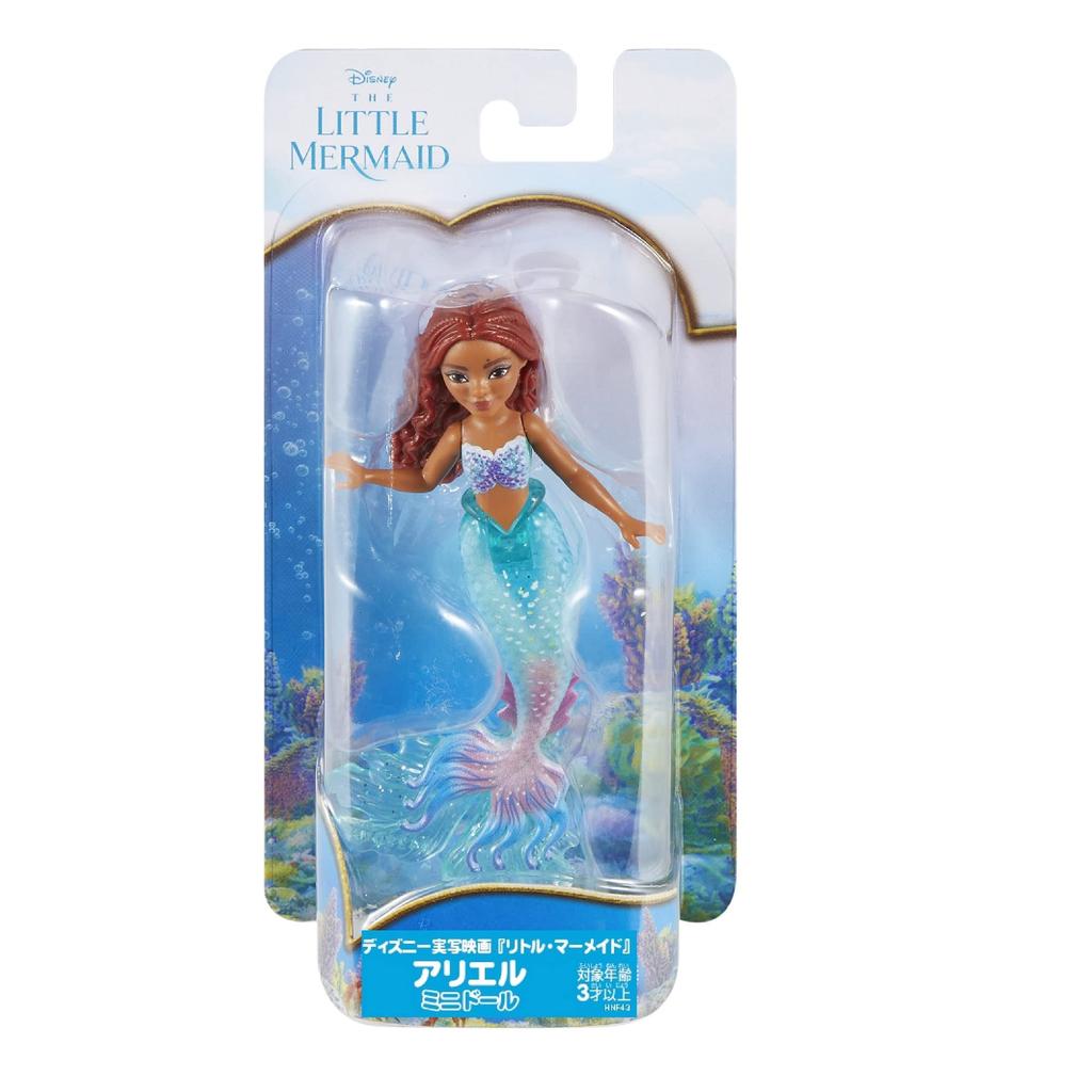 Mattel Disney Arielle Mini-Puppe aus dem Realfilm „Die kleine Meerjungfrau“ (HNF43) mit beweglicher glitzernder Schwanzflosse für Kinder ab 3 Jahren